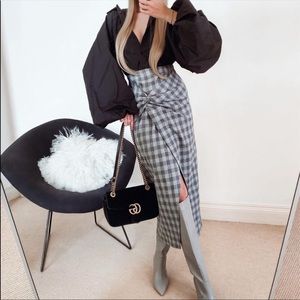 Zara plaid knotted midi dress